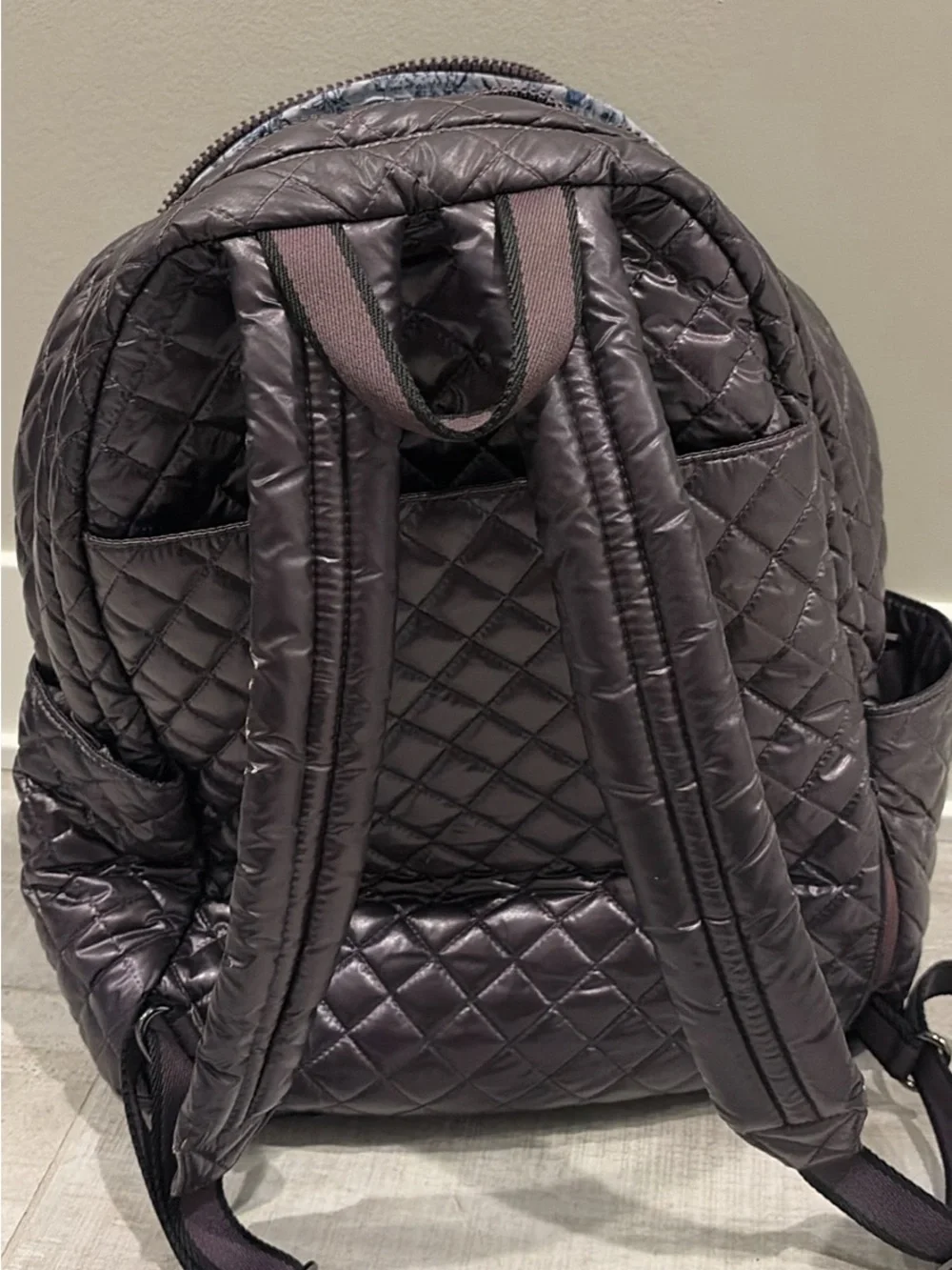 Oliver ThomasQuilted Puffer Tennis 24/7 Backpack in deep purple
